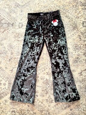 Velvet Minnie Mouse Embroidered Flare Pants